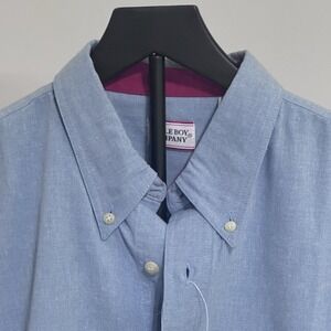 Vintage Bugle Boy Shirt Mens Large Blue  Pocket Logo Short Sleeve Y2K